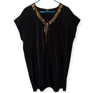 EUC Ellos Sequined Black Blouse